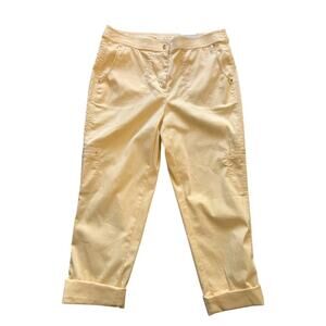 Chicos Zenergy Payton Utility Crop Pants Womens Size 0.5 (6)Yellow Crop Stretch